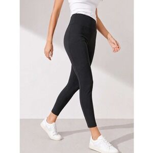Athleta Stellar City Tight Leggings 10 Black High Rise Travel Minimalist Commute